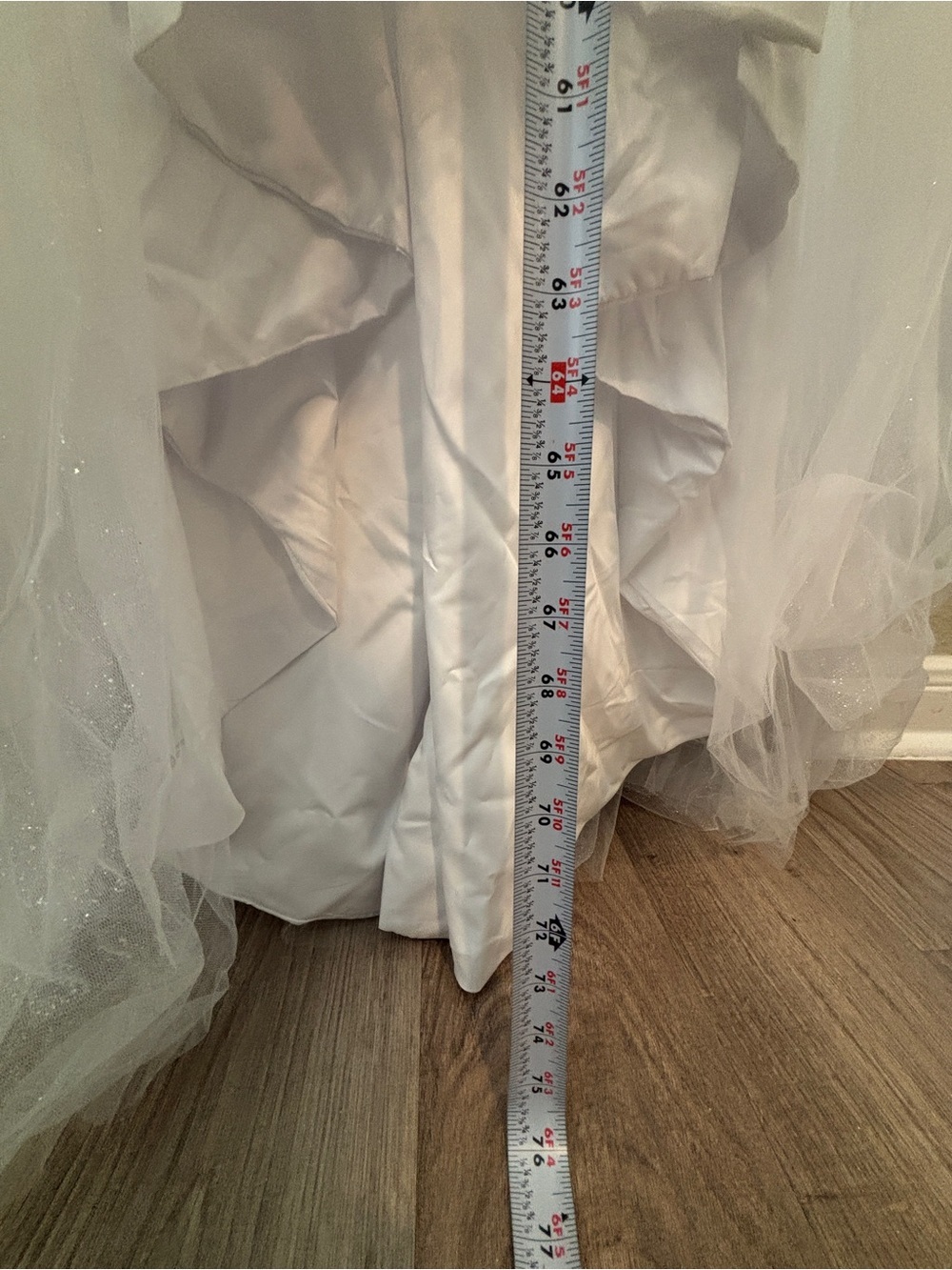 A-Line Lace Bodice Tulle Wedding Dress - Picture 12 of 12